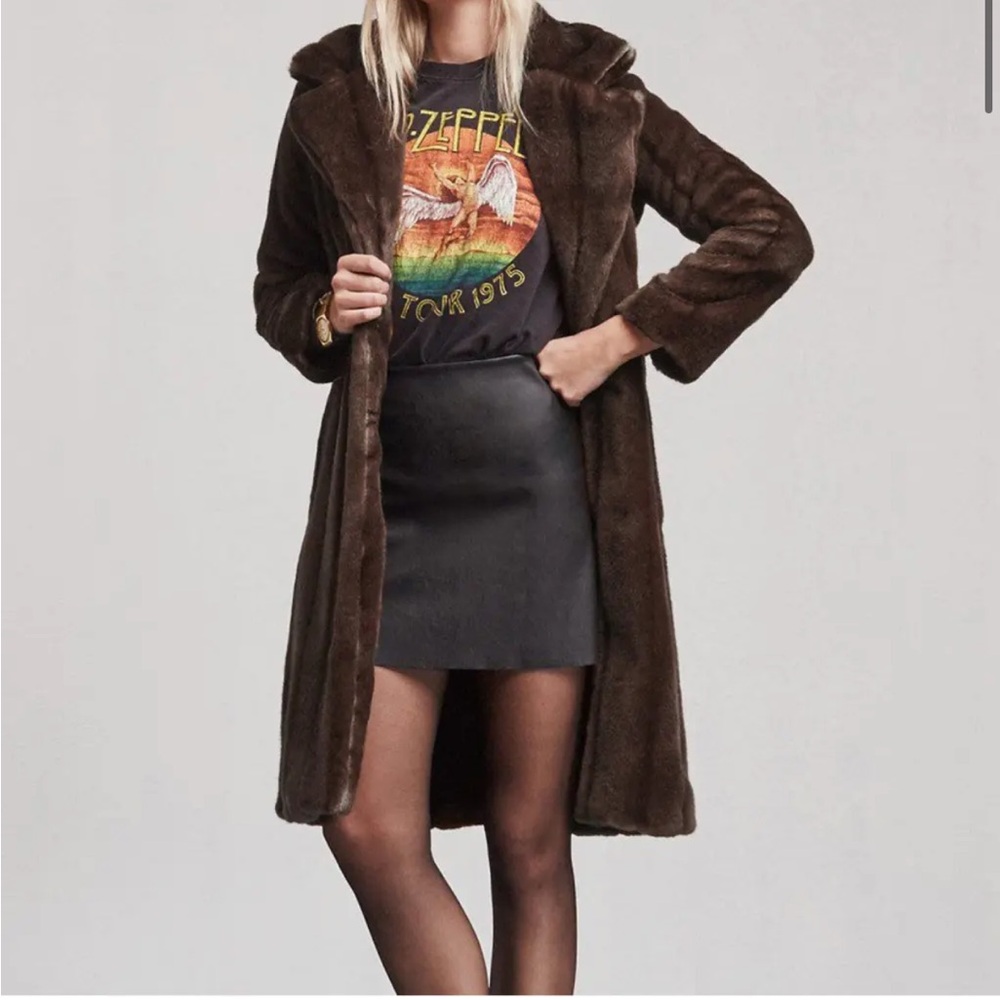 Reformation brown teddy pigalle faux fur coat